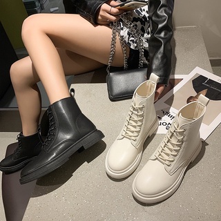 Giày nữ Giày boost nữ cổ cao độn đế 3cm, bốt da lì kéo khóa sau mẫu hot mùa đông 2021