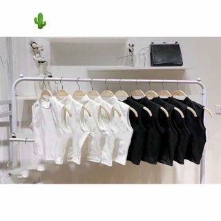 Áo ba lỗ ngược cổ lọ croptop chất thun borip Z5U