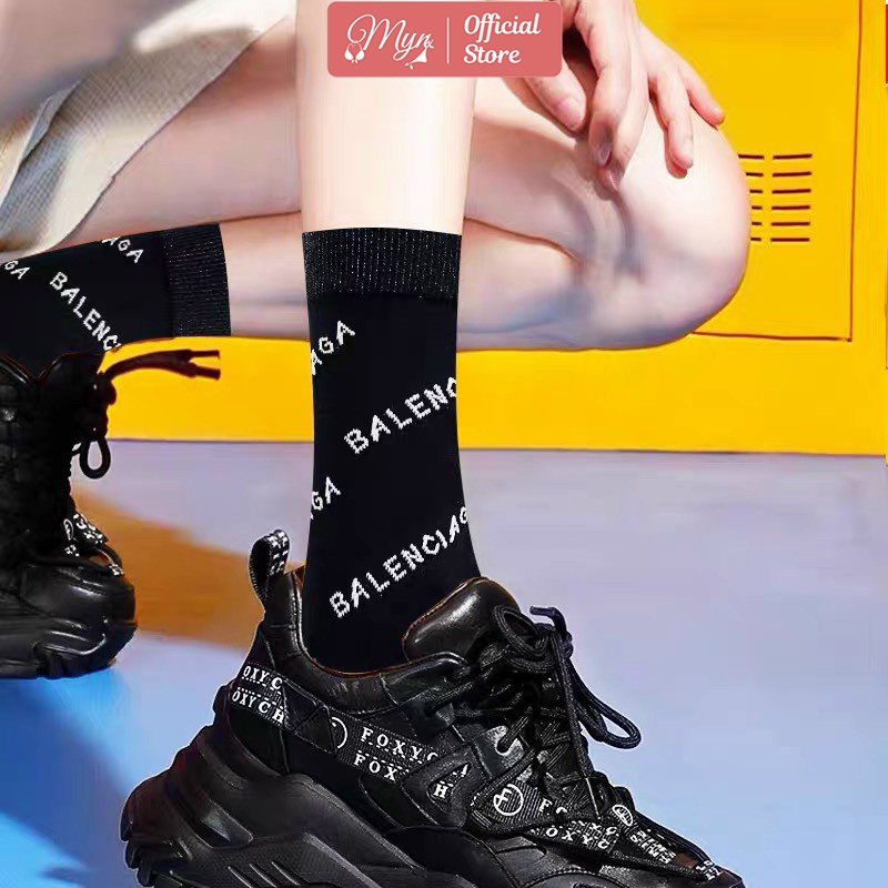 Tất cổ cao, tất chữ balenciaga phong cách trẻ trung MYN_UNDERWEAR