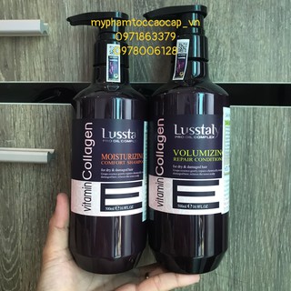 ✅(CHÍNH HÃNG) Cặp dầu gội xả Lusstaly Volume dưỡng ẩm tăng phồng ngăn gãy rụng tóc 500mlx2