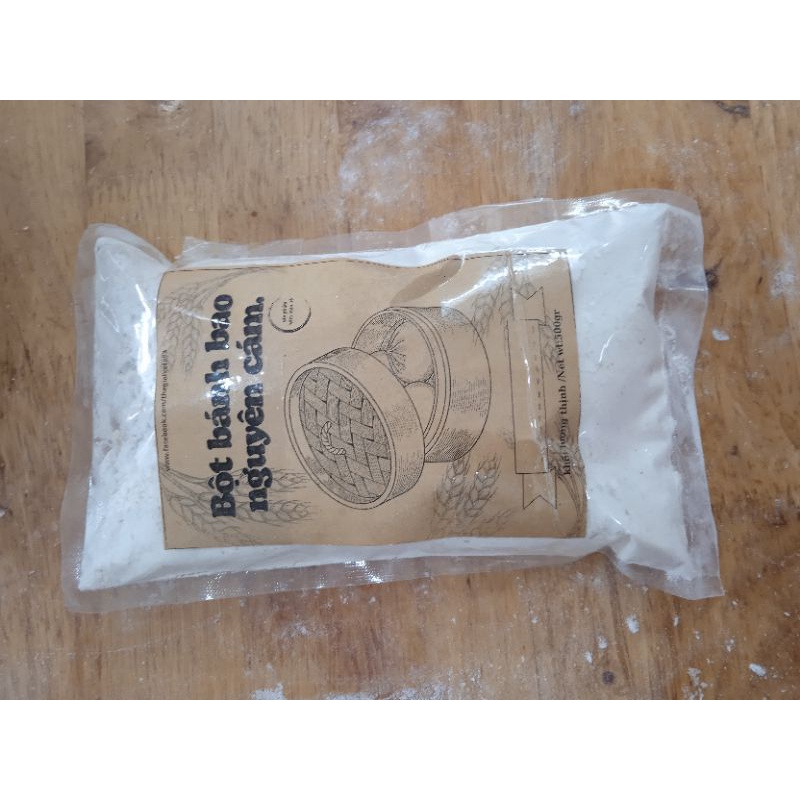 500G Bột bánh bao nguyên cám gạo lức healthy kèm men nở