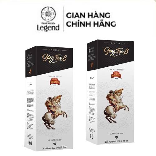 Combo 2 Cà Phê Rang Xay Sáng Tạo 8 -  Trung Nguyên Legend - Hộp 250gr (Gu mạnh, vị đậm, rất thơm, hương lâu sau uống)