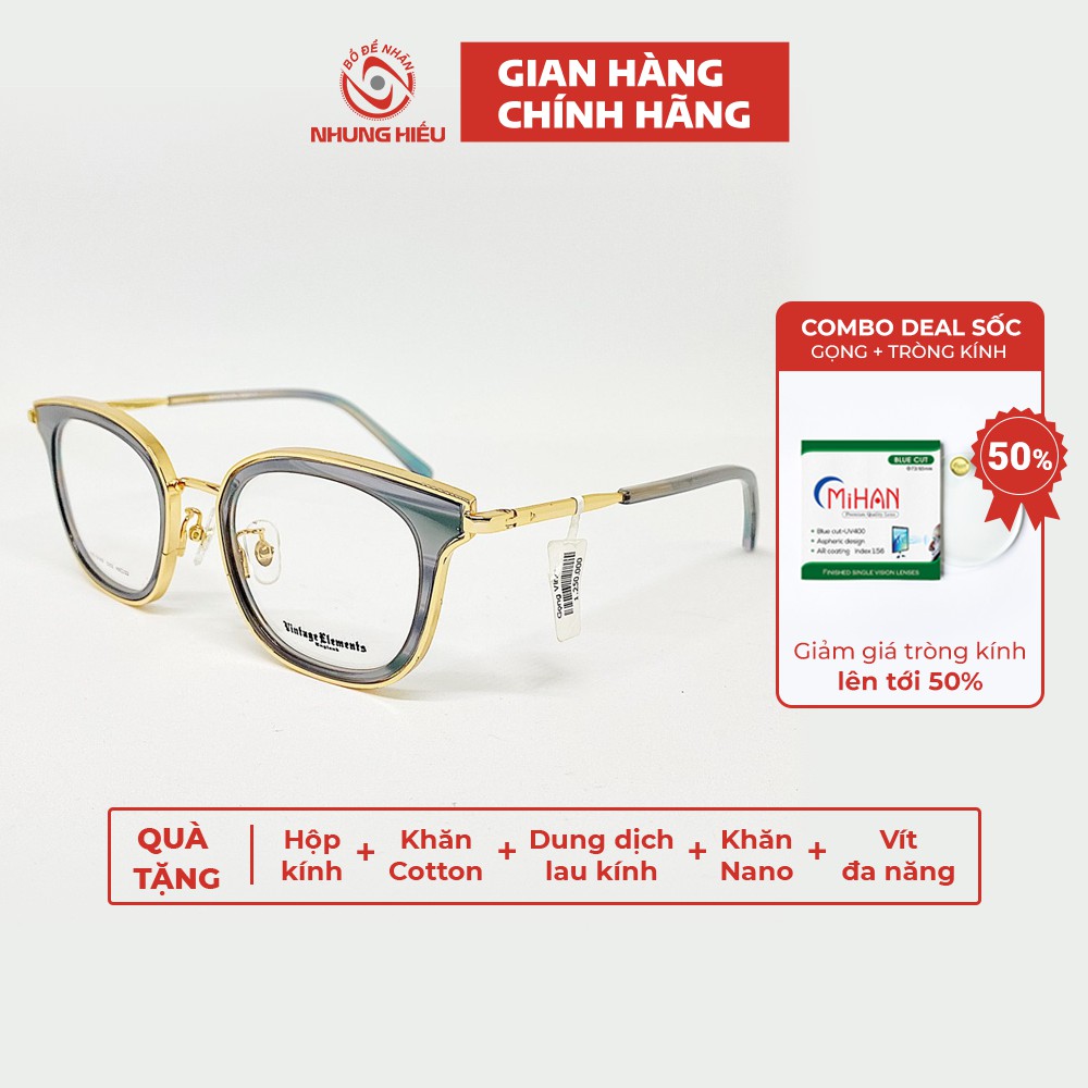 Gọng kính cận thời trang nữ NHUNG HIẾU titan cao cấp không gỉ dáng mắt mèo - Lắp mắt kính theo yêu cầu