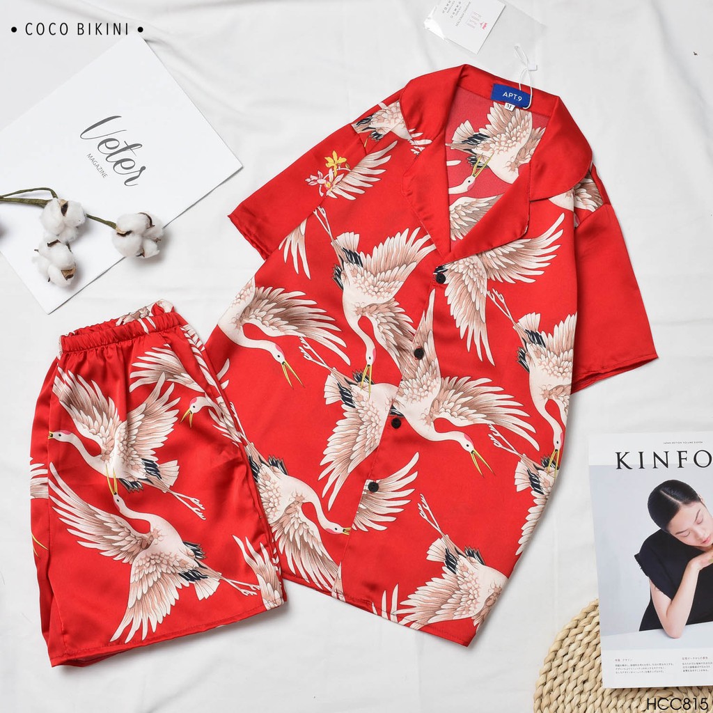 𝑪𝑶𝑪𝑶 𝑩𝑰𝑲𝑰𝑵𝑰 Bộ Đồ Ngủ - Đồ Mặc Nhà Satin ( HCC815 ) | BigBuy360 - bigbuy360.vn