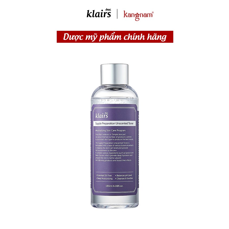 Nước hoa hồng không mùi Klairs 180ml