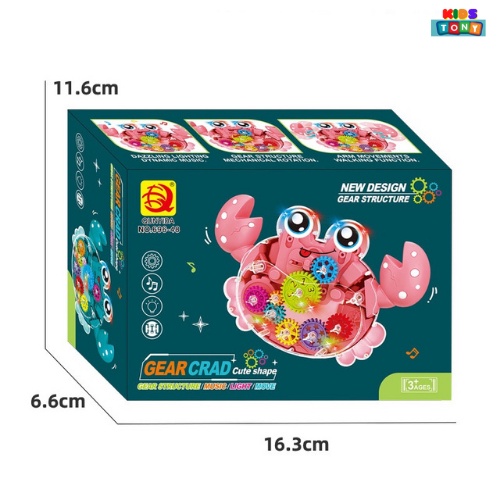 Đồ chơi con cua chạy pin tự động phát nhạc và đèn, cua đồ chơi cu te dễ thương vui nhộn cho bé Tony kids