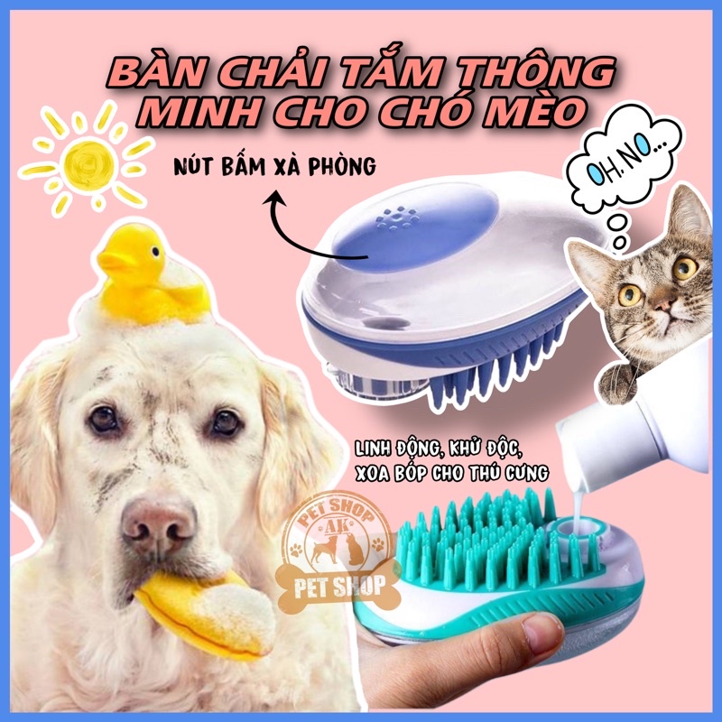 Bàn chải tắm cho chó mèo thông minh