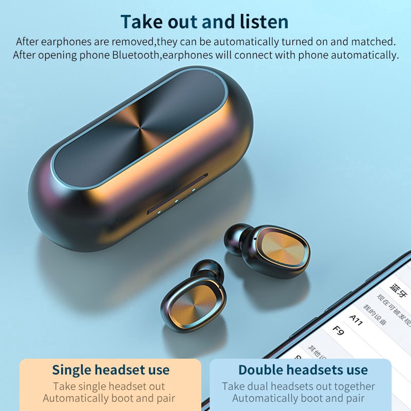 Tai Nghe Chống Ồn B5 TWS Bluetooth 50 Âm Thanh Nổi Có Hộp Đựng Có Màn Hình 3D Kỹ Thuật Số