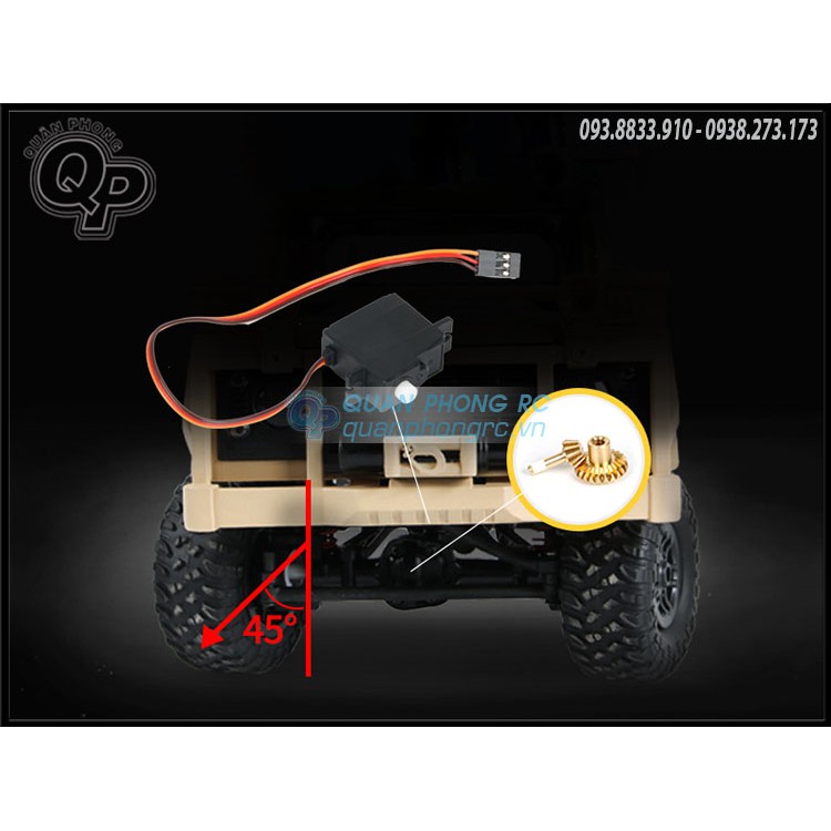 Xe điều khiển có đèn led MN-96 RSOV 1/12 2.4G 4WD Crawler RC Car Cavalry Jeep Vehicle