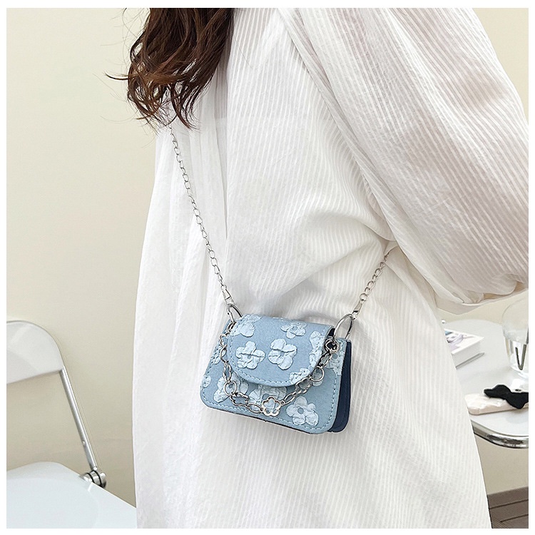 Túi Đeo JASMIN NOIR chéo nắp gập họa tiết hoa thời trang tùy chọn màu sắc dành cho nữ