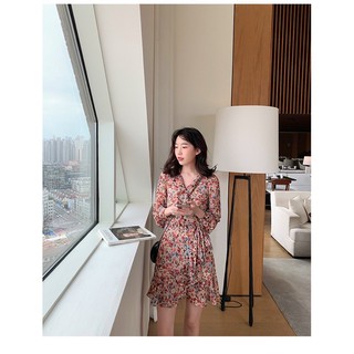Đầm hoa nhí đắp chéo