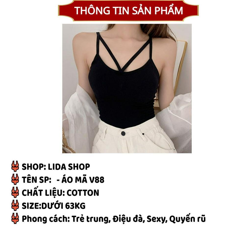 Áo Bra Nữ Cotton Lida cao cấp thiết kế Chéo Dây không gọng nâng ngực mềm mại MÃ V88
