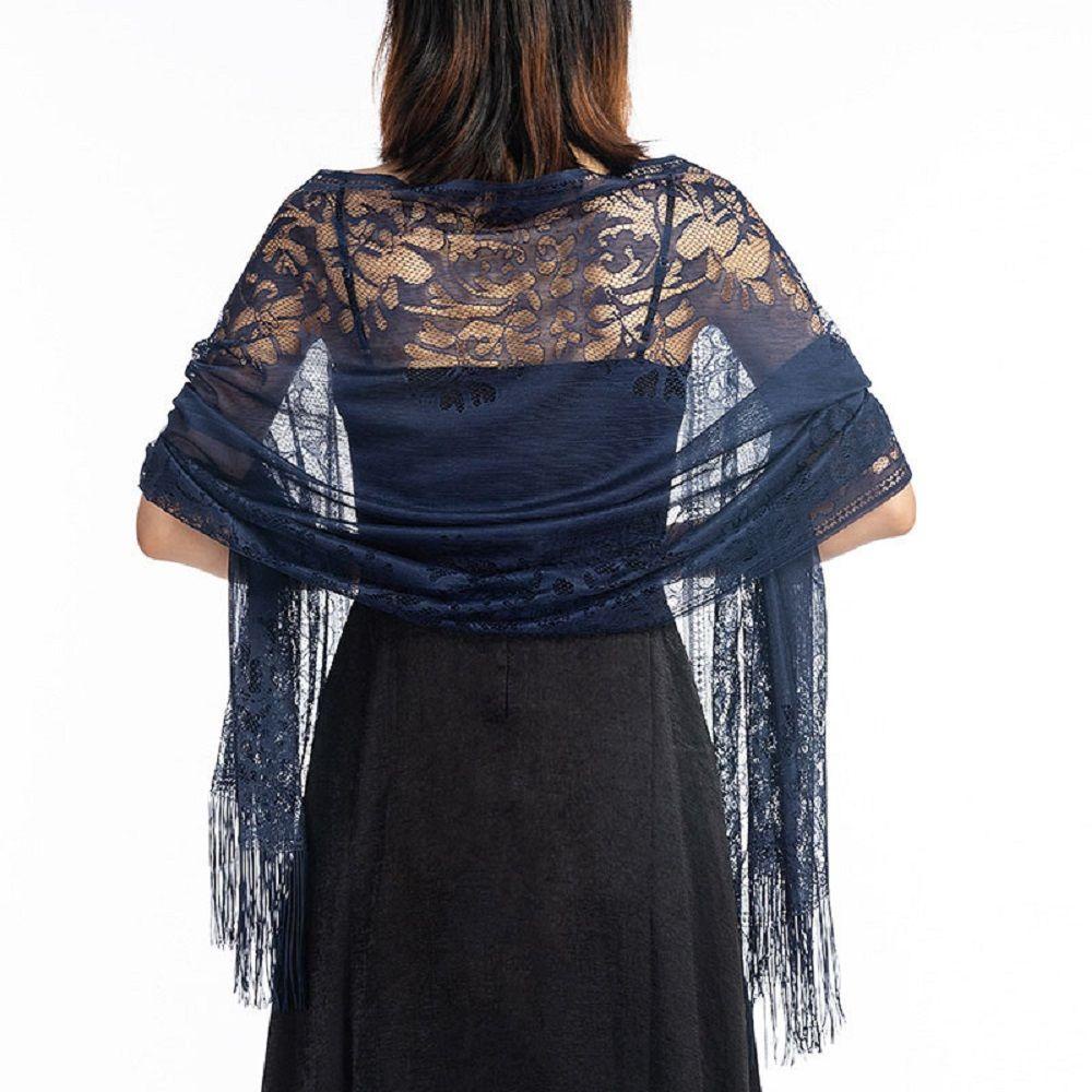 Khăn Choàng Cổ Phối Ren Tua Rua Thời Trang Dành Cho Nữ WMES15H