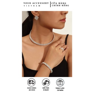 Bộ trang sức bạc nữ 925 đính đá trang sức nữ cao cấp YAN018