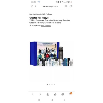 Set 23 mẫu thử nước hoa Nam kèm quà tặng từ Macy's