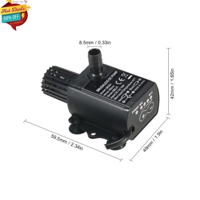 BƠM CẠN MINI Dc5v(300l/h) DC12v 10w (400L/h) CHẾ LỌC, BƠM BỂ CÁ