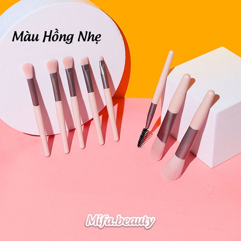 Bộ Cọ Trang Điểm Tám Cây Trong Túi Zip Siêu Cute Hàng Nội Địa Trung