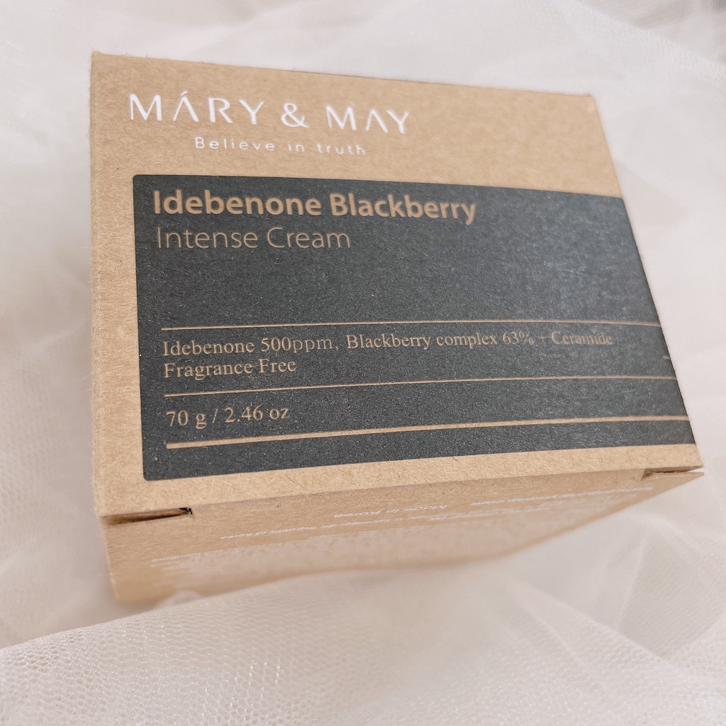 Kem dưỡng da Mary&May Idebenone Blackberry Intense Cream chiết xuất quả mâm xôi dưỡng ẩm, sáng da, chống lão hóa