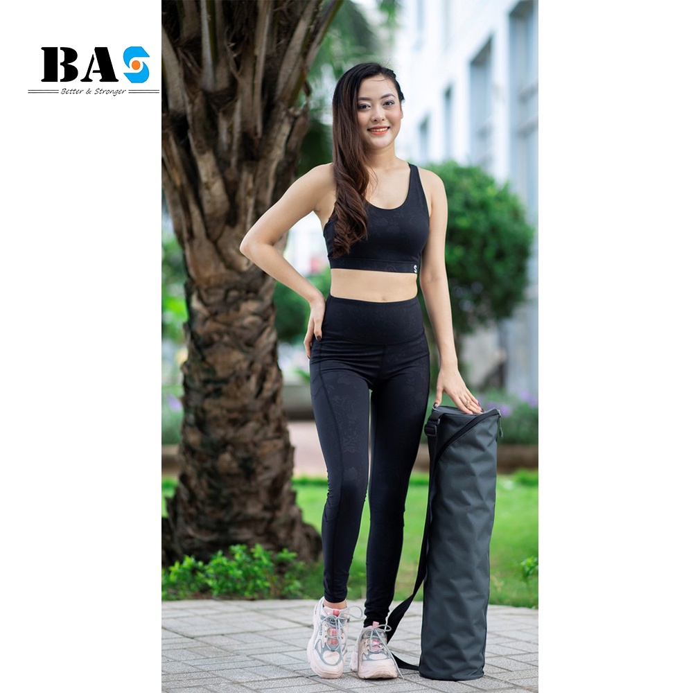 Set thể thao cách điệu tập gym yoga BAS sport bra dáng croptop phối legging nâng mông cạp cao tôn dáng - S40037.