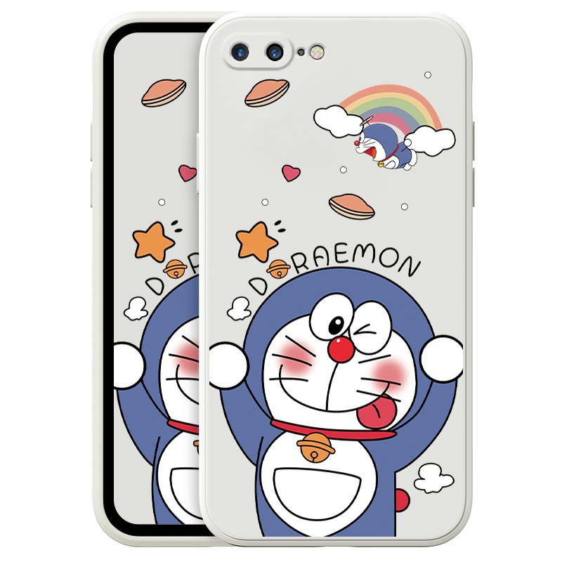 Ốp Lưng Điện Thoại Hình Doraemon Đáng Yêu Cho iPhone 5 6 6s 6plus 6splus 7 plus 8 plus apple Phone Casing Silicon Fashion Camera Lens Protector Full Cover simple Liquid silicone Cases