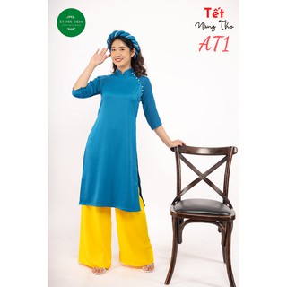 [Mã AT1] Áo Dài Lụa Tây Thi Xanh