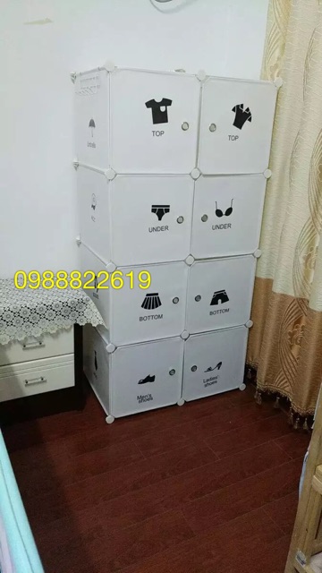 TỦ NHỰA- TỦ QUẦN ÁO LẮP GHÉP 6 Ô SIZE 47cm. Tặng kèm treo đồ. Cam kết hàng loại 1.