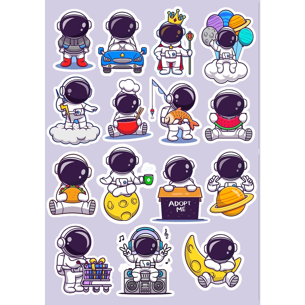 Set 45 hình sticker phi hành gia