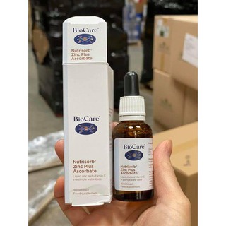 Kẽm nước BioCare Nutrisorb ZinC 30ml, Dạng Giọt,( Kẽm Nước UK)