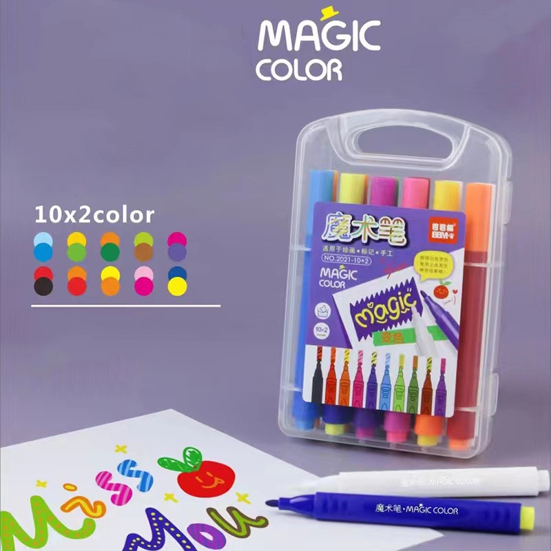 Set 12 Bút Màu Nước Thần Kì Thay Đổi Màu Sắc Vui Nhộn Kèm 10 Plus 2 Bút Dành Cho Bé