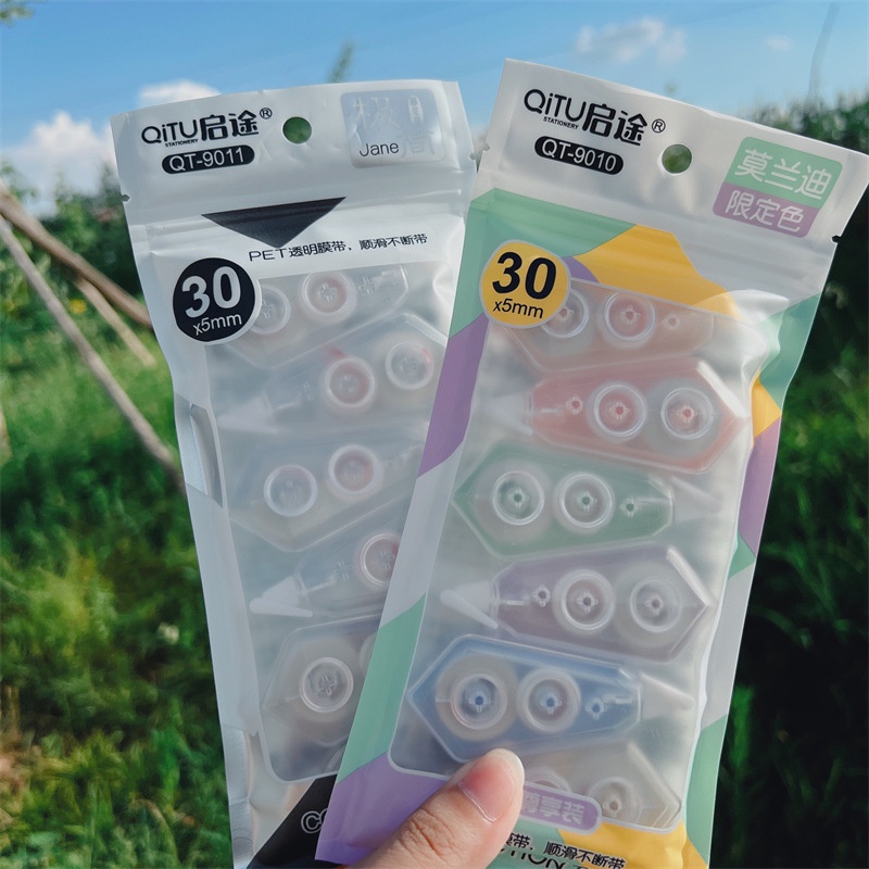 Bộ 6 Túi Băng Keo Xóa Dạng Viên Kim Cương Trong Suốt Mini Dễ Thương