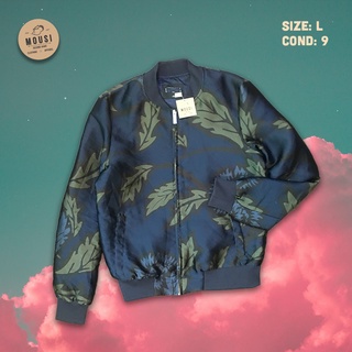 Áo khoác Bomber dù 2hand (second hand) TUYỂN CHỌN - Họa tiết cây lá - vintage, cổ điển - [FREE SHIP]