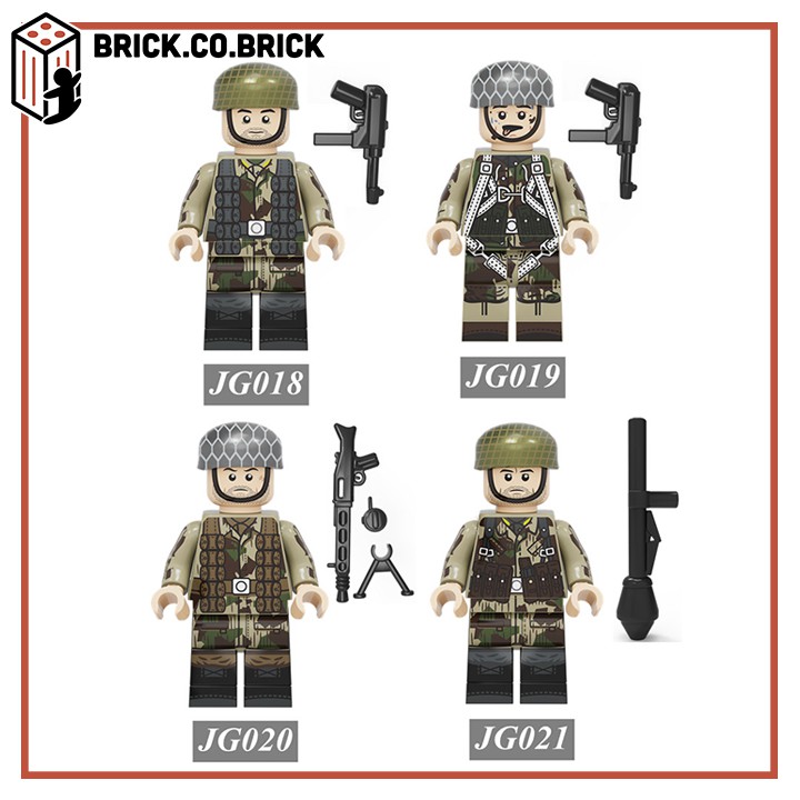 Lính Đức Mô Hình Đồ Chơi Lắp Ráp Non LEGO Lính Quân Đội Thế Chiến Minifigure Germany Soldier World War JG018-JG021