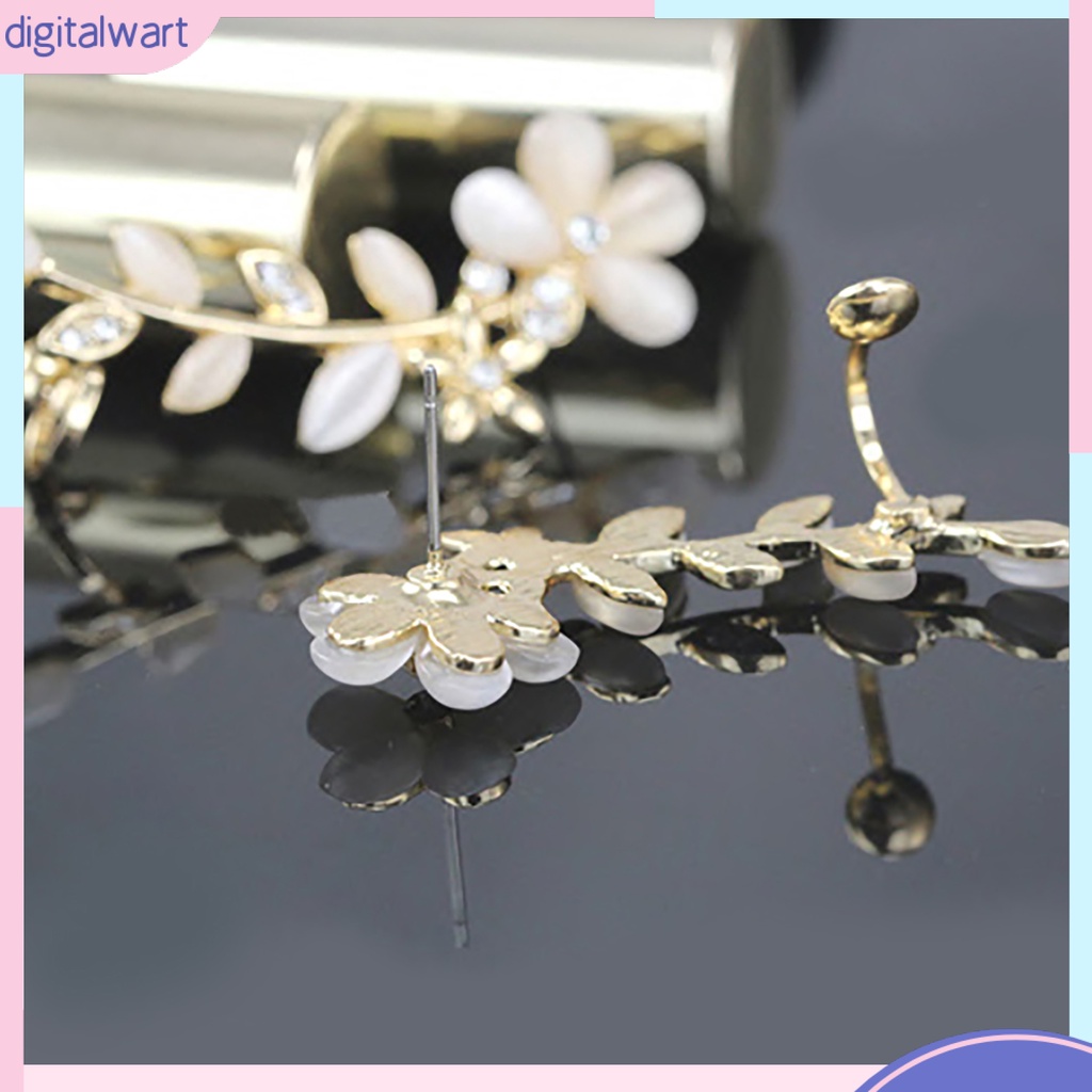 Khuyên kẹp vành tai hình hoa đính đá xinh xắn cho nữ