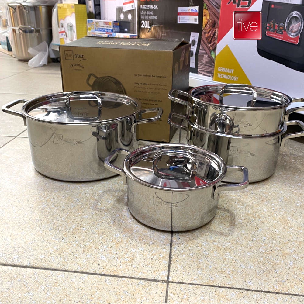 Bộ nồi Inox 304 thân đúc đáy liền 7 món Fivestar FPB4005  - hàng chính hãng, bảo hành 25 năm