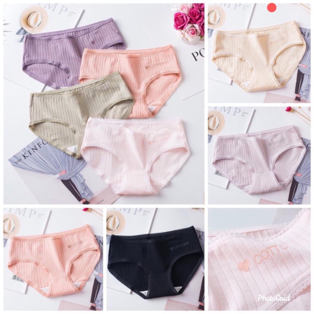 Quần lót nữ vải cotton sợi tăm tre gân to xuất nhật | BigBuy360 - bigbuy360.vn