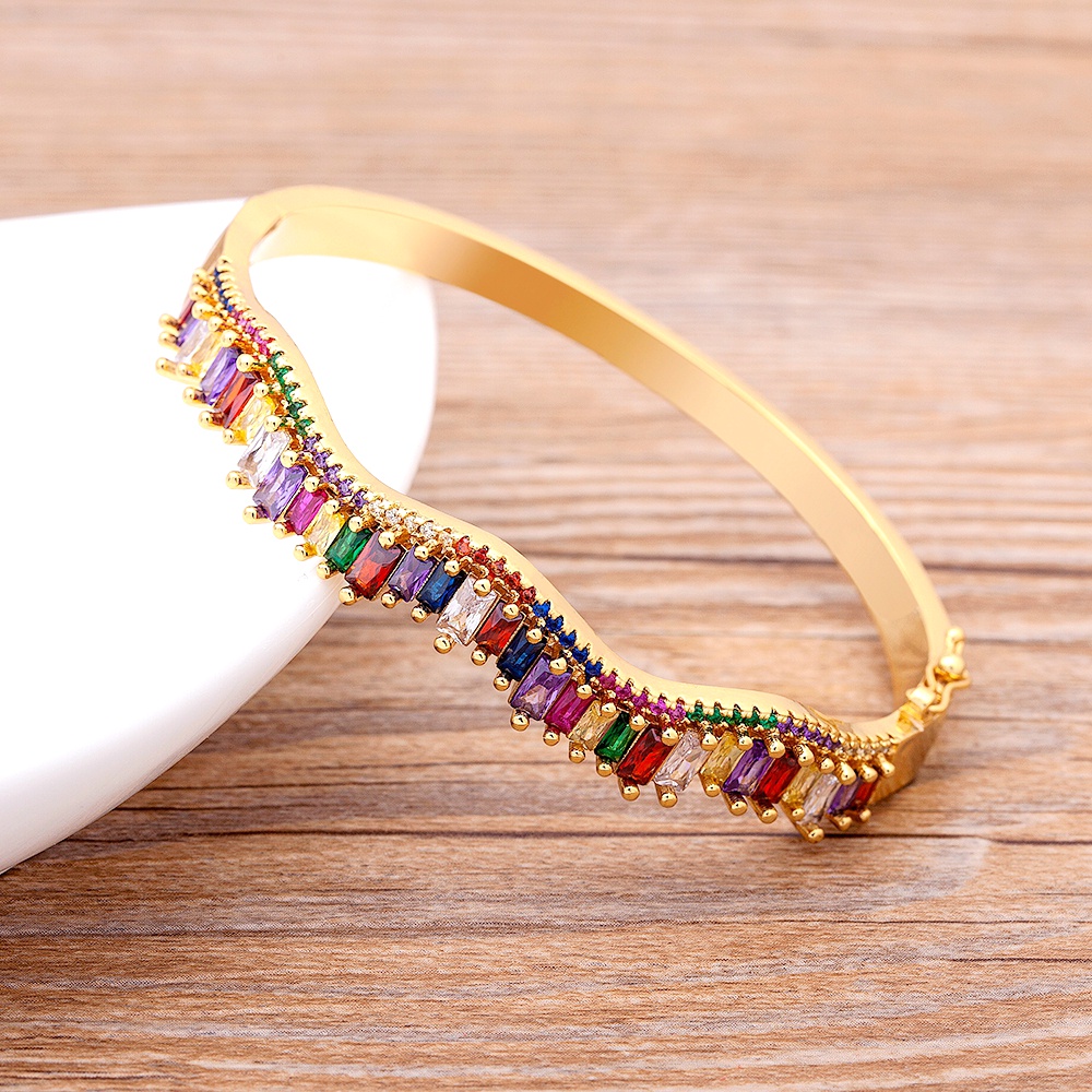 Vòng Tay Đính Đá Zircon Thời Trang Sang Trọng Cho Nữ