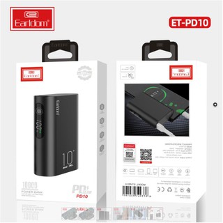 Sạc dự phòng 10000 mah chính hãng Earldom PD10 Thiết kế nhỏ gọn sử dụng công nghệ pin lion
