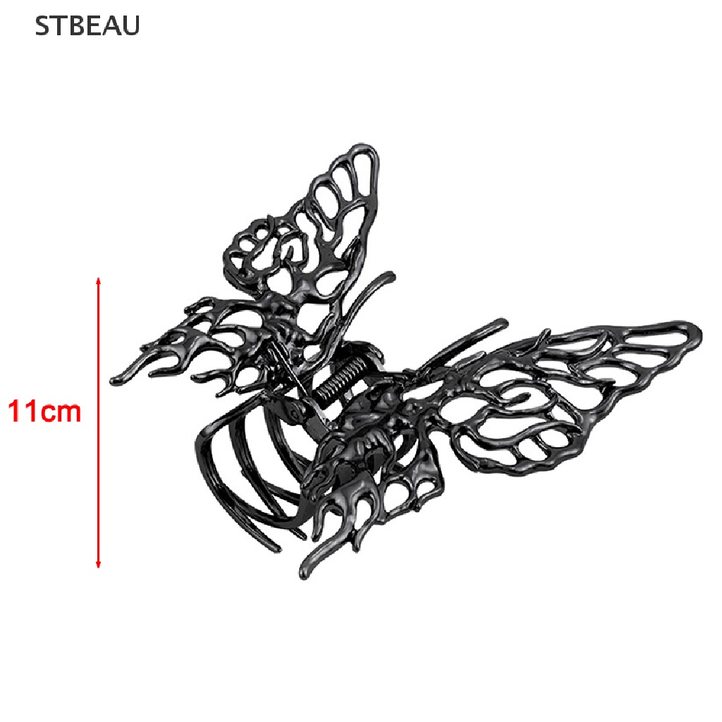 [Cxsteau] Kẹp Tóc Bướm / Hoa Hồng / Hình Học Chữ Thập Màu Bạc Sáng