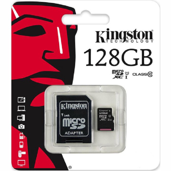 Thẻ nhớ Kingston 128GB Chính hãng – Bảo hành 5 năm – Kingston MicroSD Class10 – Kèm Adapter