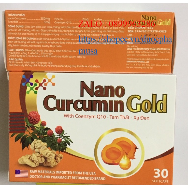 Nano Curcumin GOLD giảm các triệu chứng viêm đau dạ dày .