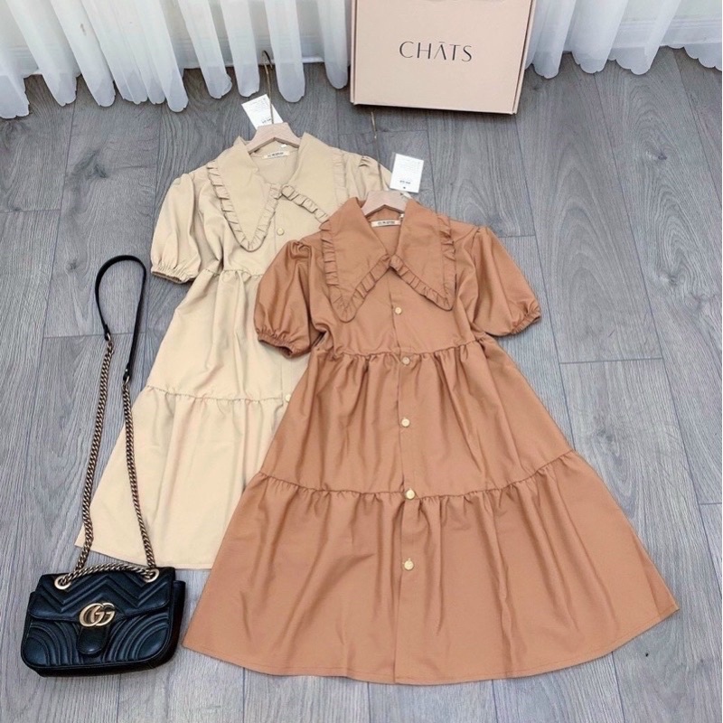 Đầm váy babydoll kem cổ bèo (kèm hình thật) | BigBuy360 - bigbuy360.vn