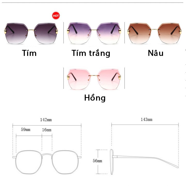 Mắt Kính Nữ Thời Trang Cao Cấp 2021, Kính Mát Nữ Đẹp Gọng Kim Loại_MS01 | BigBuy360 - bigbuy360.vn