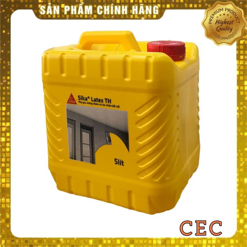 Sika Latex TH can 5 lít phụ gia chống thấm và tác nhân kết nối dùng cho vữa hồ dầu bể nước chậu cây cảnh