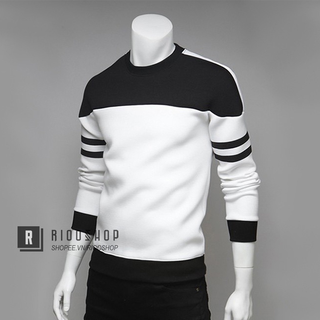 Áo thun nam tay dài hàn quốc tay phối sọc RKL021- áo phông nam dài tay đẹp Riooshop | BigBuy360 - bigbuy360.vn