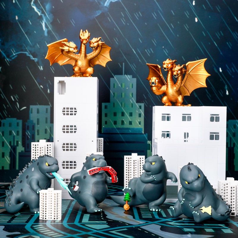Mô hình Bộ 12 Fat Godzilla Ghidorah Mập Chibi dễ thương