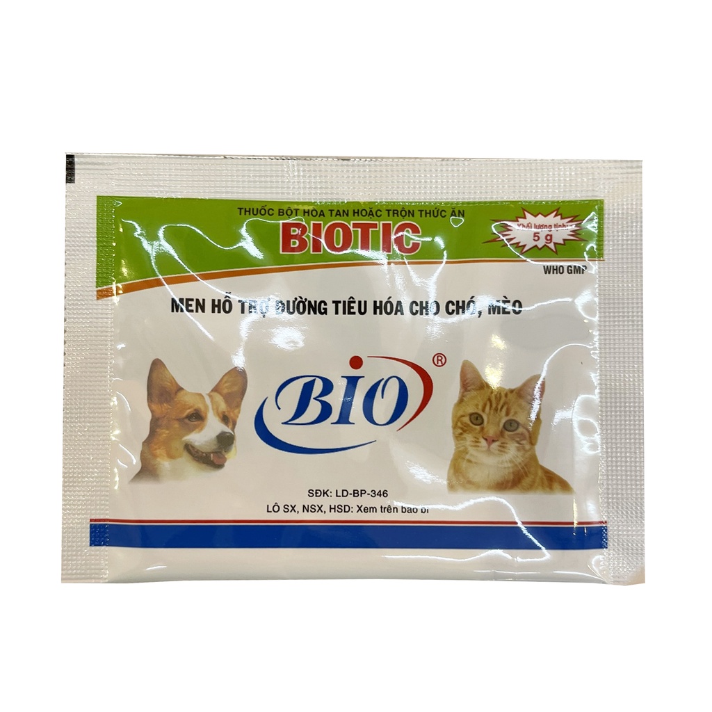 MEN TIÊU HÓA CHO CHÓ MÈO THÚ CƯNG BIOTIC 5gr