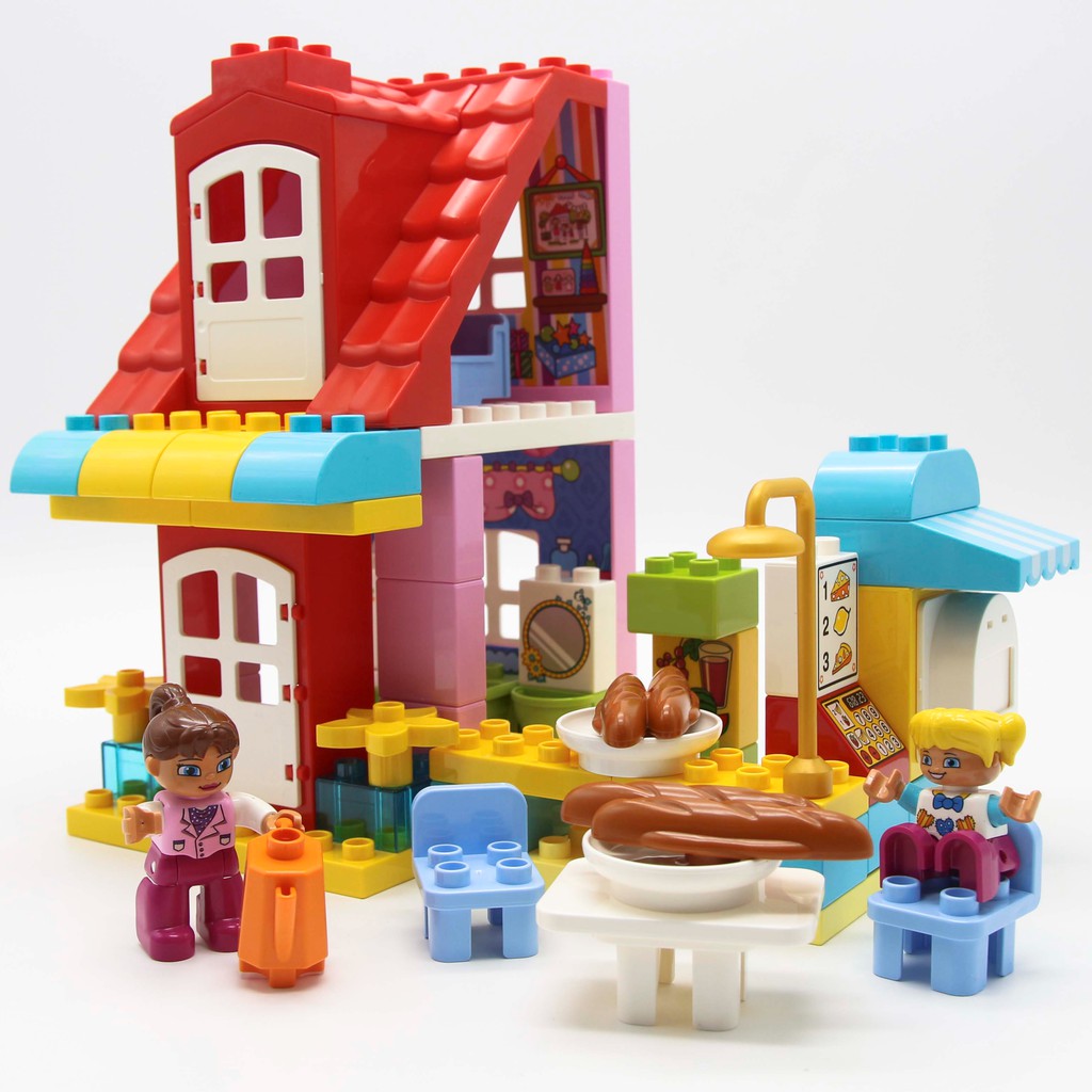 Bộ đồ chơi lắp ghép smoneo duplo cho bé cho bé Cửa hàng thức ăn nhanh vui vẻ 68 chi tiết Toyshouse - 55001