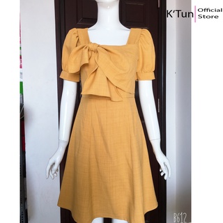 Đầm Thiết kế dáng A tay bồng nơ ngực KTun D86