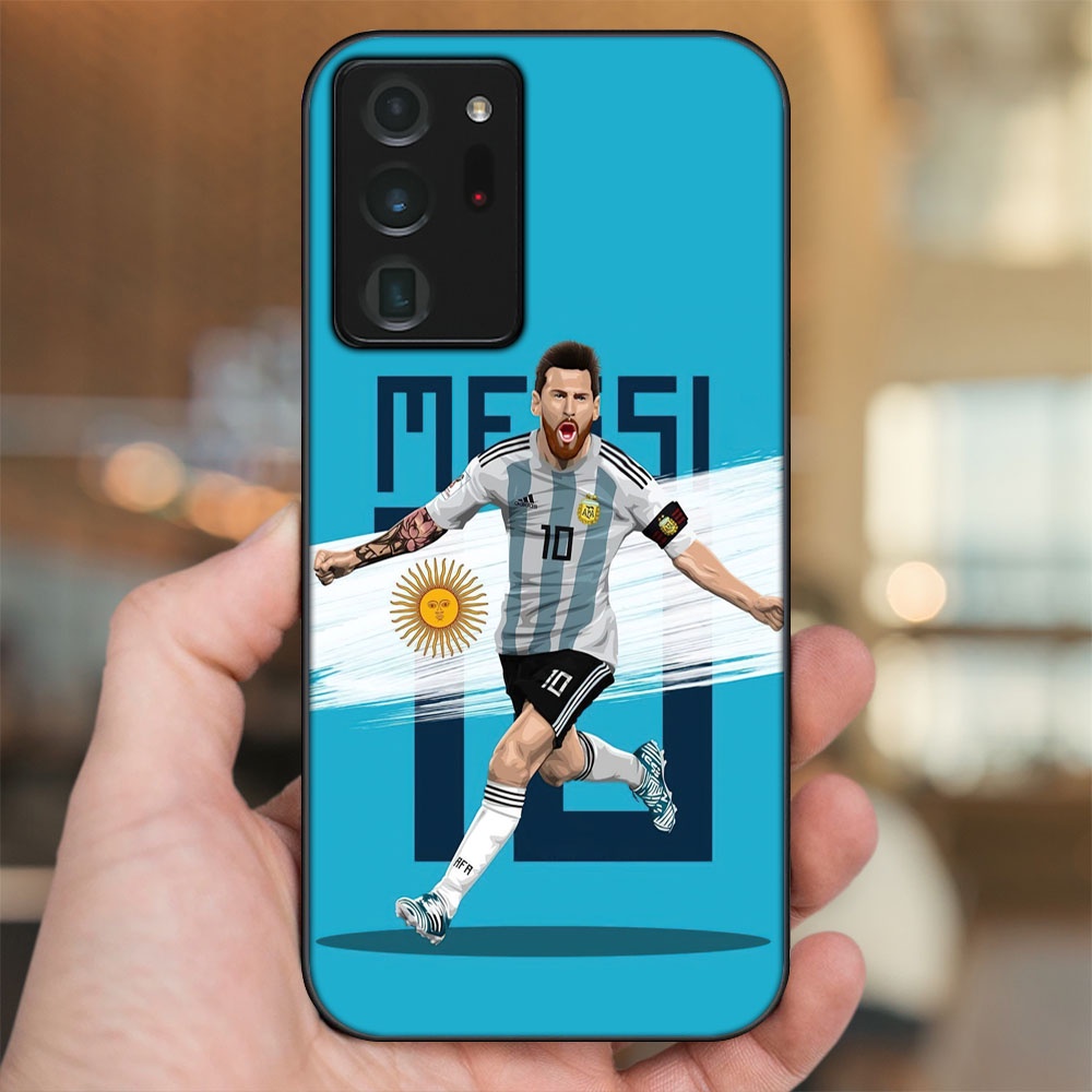 Ốp lưng Samsung Note 20 Ultra viền đen in hình Lionel Messi Barcelona PSG
