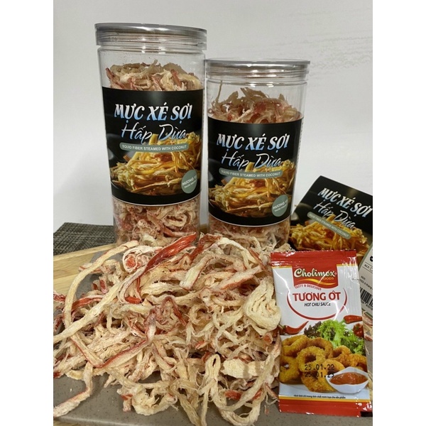 Mực sợi hấp nước dừa hủ 250G